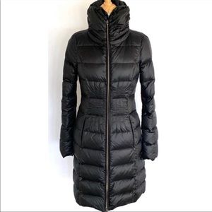 Glossy Black Postcard Long Puffer Coat XS/0